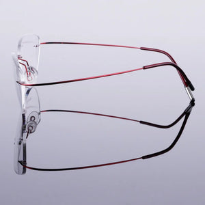 Reven Jate Flexible Titanium Alloy Rimless Eyeglasses Frame for Optical Prescription Glasses Eyewear for Women and Men 20003