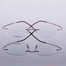 Carica l&#39;immagine nel visualizzatore di Gallery, Reven Jate Flexible Titanium Alloy Rimless Eyeglasses Frame for Optical Prescription Glasses Eyewear for Women and Men 20003