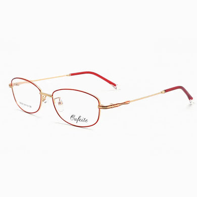 Reven Jate Full Rimless Eyeglasses Frame Optical Prescription Alloy Glasses Frame For Women's Eyewear Female Armacao Oculos 050