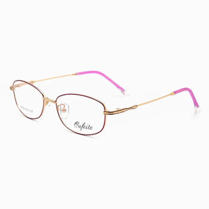 Reven Jate Full Rimless Eyeglasses Frame Optical Prescription Alloy Glasses Frame For Women's Eyewear Female Armacao Oculos 050