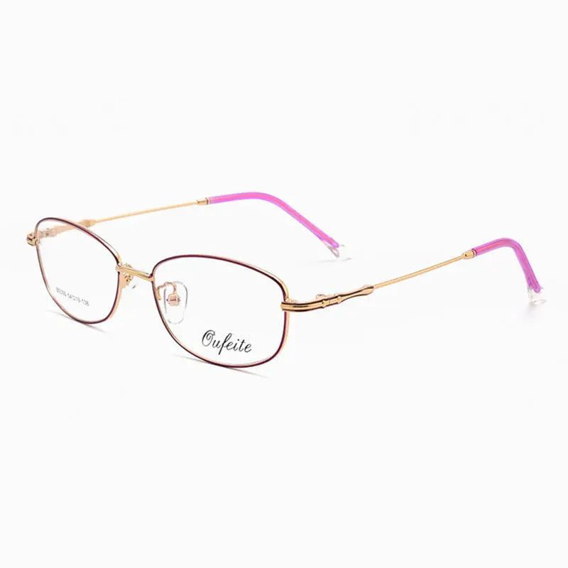 Reven Jate Full Rimless Eyeglasses Frame Optical Prescription Alloy Glasses Frame For Women's Eyewear Female Armacao Oculos 050