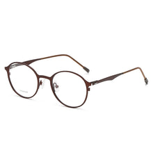 Carica l&#39;immagine nel visualizzatore di Gallery, Reven Jate P8821 Pure Tatinium Full-Rim Round Prescription Eyeglasses Myopia Optical Frames Screwless Eyewear For Women Or Men