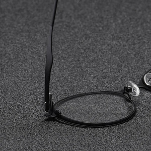 Reven Jate P8821 Pure Tatinium Full-Rim Round Prescription Eyeglasses Myopia Optical Frames Screwless Eyewear For Women Or Men