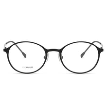 Carica l&#39;immagine nel visualizzatore di Gallery, Reven Jate P8821 Pure Tatinium Full-Rim Round Prescription Eyeglasses Myopia Optical Frames Screwless Eyewear For Women Or Men