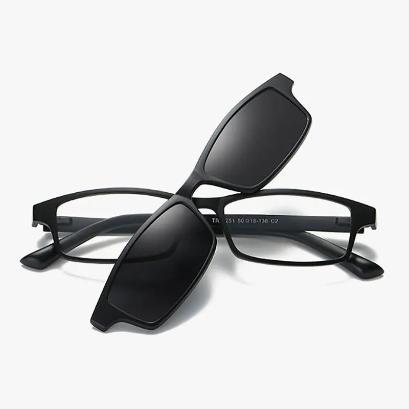 Reven Jate Polarized Sunglasses Magnetic Clip-ons with Plastic TR-90 Super Light Frame for Women and Men Sunshades Polarize