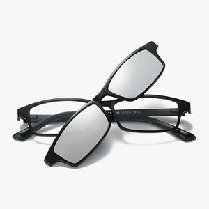 Reven Jate Polarized Sunglasses Magnetic Clip-ons with Plastic TR-90 Super Light Frame for Women and Men Sunshades Polarize