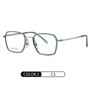 Reven Jate R2321 Pure Titanium Glasses Frame Women Vintage Square Myopia Optical Prescription Eyeglasses Frame Men New Eyewear