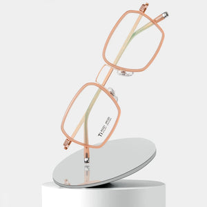 Reven Jate R2321 Pure Titanium Glasses Frame Women Vintage Square Myopia Optical Prescription Eyeglasses Frame Men New Eyewear