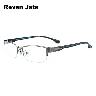 Reven Jate Super Fashion Men Eyeglasses Frame Ultra Light-Weighted Flexible IP Electronic Plating Metal Material Rim Glasses