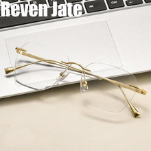 Load image into Gallery viewer, Reven Jate Titanium 1912T Glasses Frame Rimless Eyeglasses Optical Prescription Men Female Eyewear Spectacles Vision Correction