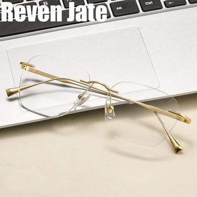 Reven Jate Titanium 1912T Glasses Frame Rimless Eyeglasses Optical Prescription Men Female Eyewear Spectacles Vision Correction
