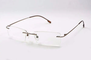 Reven Jate Titanium Memory Flexible Rimless Frame Eyeglasses Optical Prescription Glasses for Women and Men Frame Shape Customed