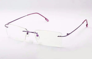 Reven Jate Titanium Memory Flexible Rimless Frame Eyeglasses Optical Prescription Glasses for Women and Men Frame Shape Customed