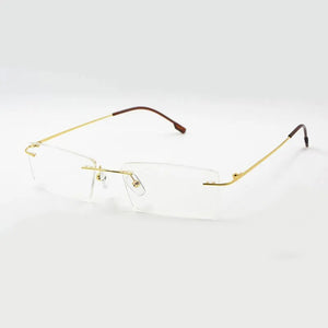 Reven Jate Titanium Memory Flexible Rimless Frame Eyeglasses Optical Prescription Glasses for Women and Men Frame Shape Customed