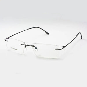 Reven Jate Titanium Memory Flexible Rimless Frame Eyeglasses Optical Prescription Glasses for Women and Men Frame Shape Customed