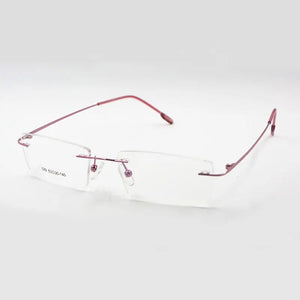 Reven Jate Titanium Memory Flexible Rimless Frame Eyeglasses Optical Prescription Glasses for Women and Men Frame Shape Customed