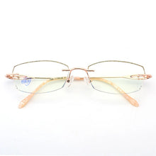 Carica l&#39;immagine nel visualizzatore di Gallery, Reven Jate Titanium Rimless Diamond Cutting Woman Glasses Frame Optical Prescription Eyeglasses Woman Eyewear 1806
