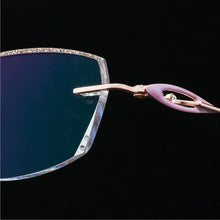 Carica l&#39;immagine nel visualizzatore di Gallery, Reven Jate Titanium Rimless Diamond Cutting Woman Glasses Frame Optical Prescription Eyeglasses Woman Eyewear 1806