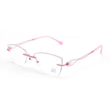 Carica l&#39;immagine nel visualizzatore di Gallery, Reven Jate Titanium Rimless Diamond Cutting Woman Glasses Frame Optical Prescription Eyeglasses Woman Eyewear 2534