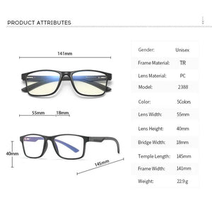 Reven2388 TR90 Square Glasses Frame Men Women Vintage Prescription Eyeglasses Frame Myopia Optical Spectacles blue light Eyewear