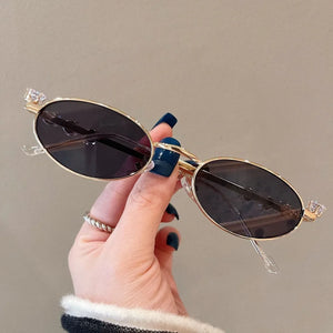 Rhinestone Diamonds Eyeglasses Frames New Metal Bling Eyewear Glasses Oval Shades Unisex Reading Eyeglasses Men