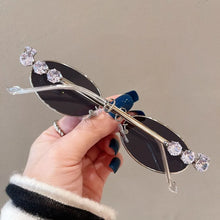 Load image into Gallery viewer, Rhinestone Diamonds Eyeglasses Frames New Metal Bling Eyewear Glasses Oval Shades Unisex Reading Eyeglasses Men