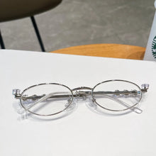 Load image into Gallery viewer, Rhinestone Diamonds Eyeglasses Frames New Metal Bling Eyewear Glasses Oval Shades Unisex Reading Eyeglasses Men