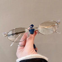 Load image into Gallery viewer, Rhinestone Diamonds Eyeglasses Frames New Metal Bling Eyewear Glasses Oval Shades Unisex Reading Eyeglasses Men