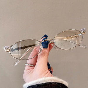 Rhinestone Diamonds Eyeglasses Frames New Metal Bling Eyewear Glasses Oval Shades Unisex Reading Eyeglasses Men