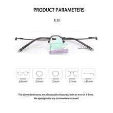 Load image into Gallery viewer, Rimless Business Eyeglasses Men Luxury Business Spectacle Super Light Eyewear Optical Prescription Eyeglasses Myopia Frame E25