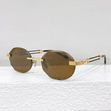 Load image into Gallery viewer, Rimless Uv400 Sunglasses Frameless Diamond Cut Designer Brand Alloy Gold Gradient Lens Ladies and Men Eyeglasses
