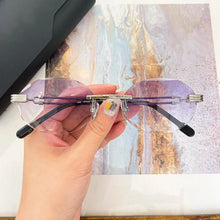 Load image into Gallery viewer, Rimless Uv400 Sunglasses Frameless Diamond Cut Designer Brand Alloy Gold Gradient Lens Ladies and Men Eyeglasses