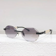 Load image into Gallery viewer, Rimless Uv400 Sunglasses Frameless Diamond Cut Designer Brand Alloy Gold Gradient Lens Ladies and Men Eyeglasses
