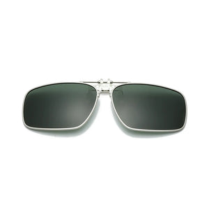 Rimless Flip Up Clip On Sunglasses Men Driving UV400 Polarized Mirror Blue Lens Fancy Design Fishing Eyeglasses Driver Goggles