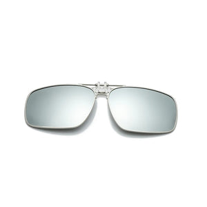 Rimless Flip Up Clip On Sunglasses Men Driving UV400 Polarized Mirror Blue Lens Fancy Design Fishing Eyeglasses Driver Goggles