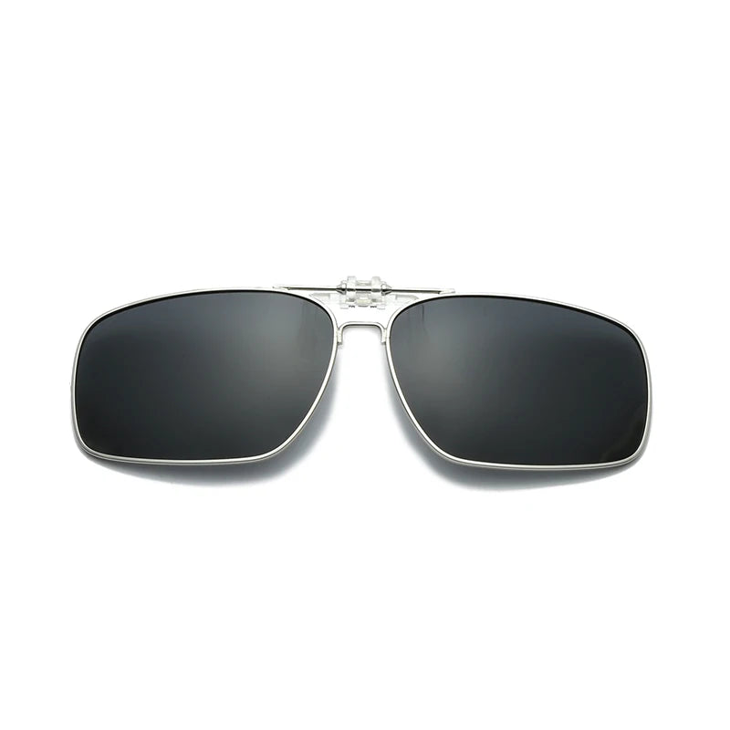 Rimless Flip Up Clip On Sunglasses Men Driving UV400 Polarized Mirror Blue Lens Fancy Design Fishing Eyeglasses Driver Goggles
