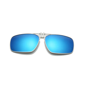 Rimless Flip Up Clip On Sunglasses Men Driving UV400 Polarized Mirror Blue Lens Fancy Design Fishing Eyeglasses Driver Goggles
