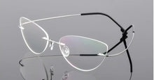 Load image into Gallery viewer, Rimless Glasses Frame Titanium alloy Ultralight Eyeglasses Frameless Cat Eye Screwless Eyewear Myopia Optical Frame F860