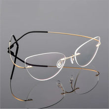 Load image into Gallery viewer, Rimless Glasses Frame Titanium alloy Ultralight Eyeglasses Frameless Cat Eye Screwless Eyewear Myopia Optical Frame F860