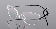Load image into Gallery viewer, Rimless Glasses Frame Titanium alloy Ultralight Eyeglasses Frameless Cat Eye Screwless Eyewear Myopia Optical Frame F860