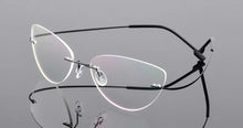 Load image into Gallery viewer, Rimless Glasses Frame Titanium alloy Ultralight Eyeglasses Frameless Cat Eye Screwless Eyewear Myopia Optical Frame F860
