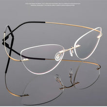 Load image into Gallery viewer, Rimless Glasses Frame Titanium alloy Ultralight Eyeglasses Frameless Cat Eye Screwless Eyewear Myopia Optical Frame F860