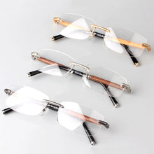 Load image into Gallery viewer, Rimless Optical Glasses Frame Wood Titanium Retro Eyeglasses Myopia Eye Glasses Frames for Men Prescription Spectacle MB491