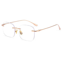 Load image into Gallery viewer, Rimless Pure Titanium Blue Light Reading Glasses for Women Free Shipping Optical Lenses Prescription Men Glasses Luxury Designer