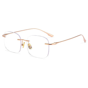 Rimless Pure Titanium Blue Light Reading Glasses for Women Free Shipping Optical Lenses Prescription Men Glasses Luxury Designer