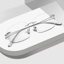 Load image into Gallery viewer, Rimless Pure Titanium Blue Light Reading Glasses for Women Free Shipping Optical Lenses Prescription Men Glasses Luxury Designer