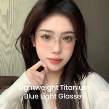 Load image into Gallery viewer, Rimless Pure Titanium Blue Light Reading Glasses for Women Free Shipping Optical Lenses Prescription Men Glasses Luxury Designer