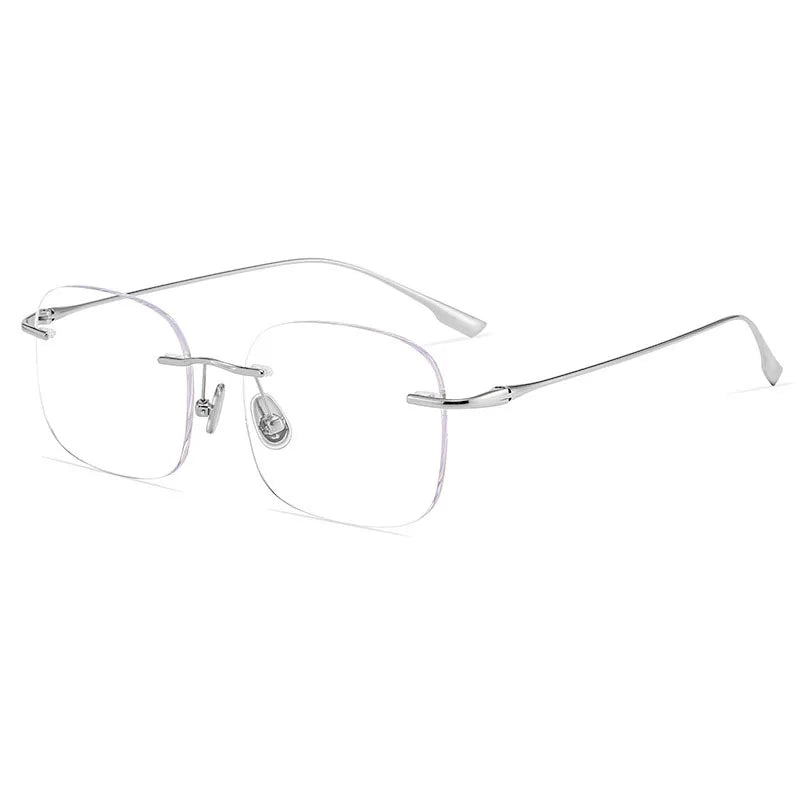 Rimless Pure Titanium Blue Light Reading Glasses for Women Free Shipping Optical Lenses Prescription Men Glasses Luxury Designer