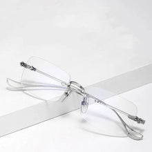 Load image into Gallery viewer, Rimless Square Reading Glasses Blue Light Blocking Computer Eyeglasses Reader Women Men Eyewear +1.0 1.5 2.0 2.5 3.0 3.5