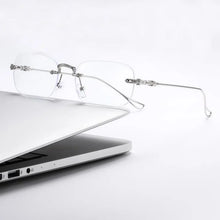 Load image into Gallery viewer, Rimless Square Reading Glasses Blue Light Blocking Computer Eyeglasses Reader Women Men Eyewear +1.0 1.5 2.0 2.5 3.0 3.5